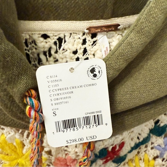 free people floral sweater hoodie NEW WITH TAGS! - Picture 3 of 4